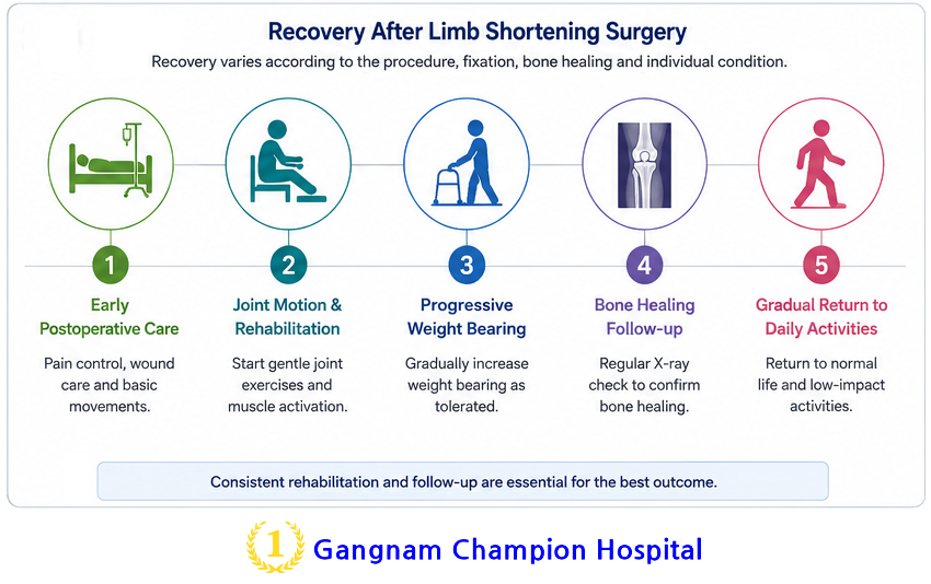 Recovery timeline after height reduction and limb shortening surgery
